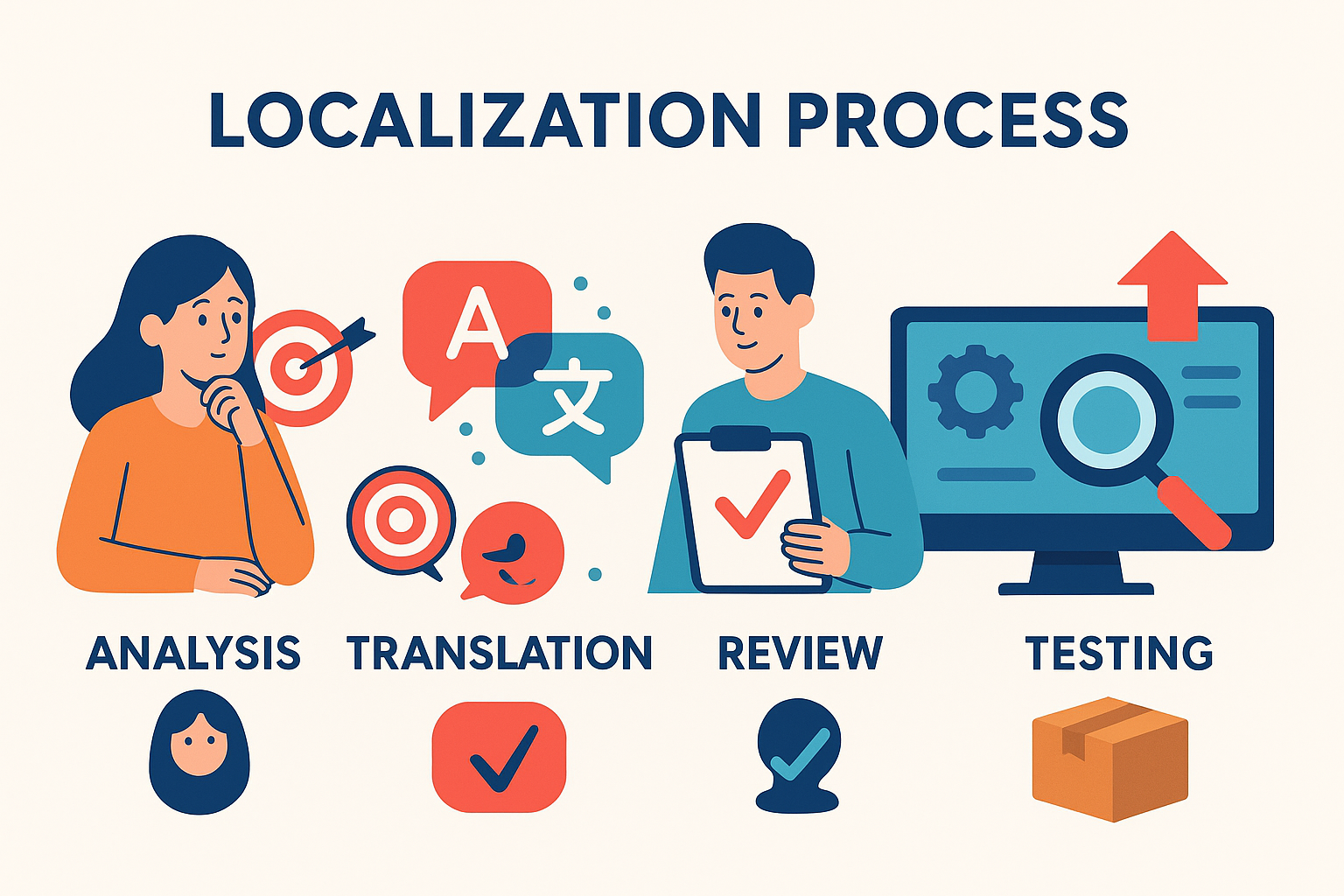 Etapas del proceso de localización
